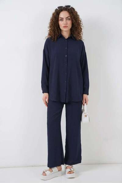ALFA AKSESUAR 03 Women's Straight Cut Navy Blue Suit