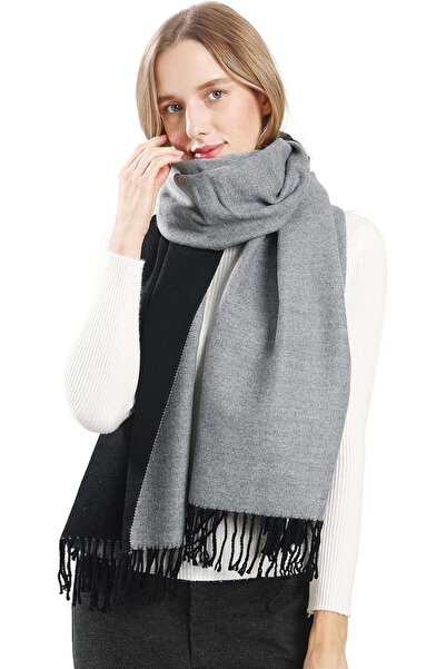 OEM Eșarfă Pashmina Reversibilă Moale și Călduroasă pentru Femei de Seară Neg...