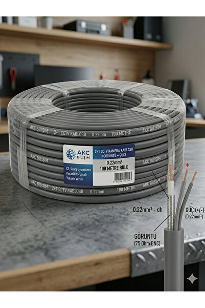 AKC CCTV KAMERA KABLO 2+1 100 METRE