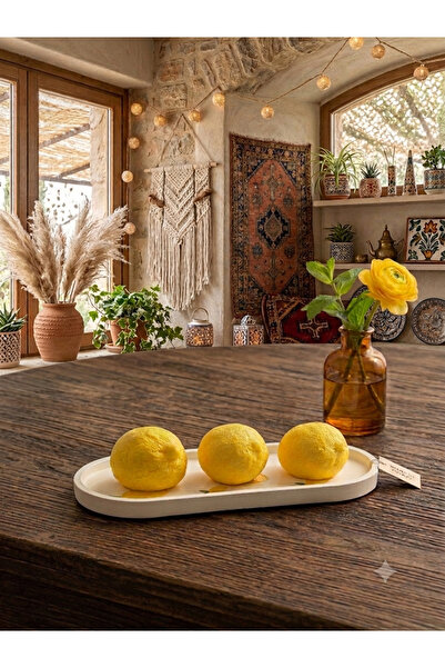 Yalın sanat Genel Markalar Dekoratif Tabaklı 3'Lü Limon Seti