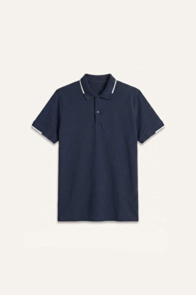 DeFacto Regular Fit Waffle Short Sleeve White Polo T-Shirt H4726Ax26Sm