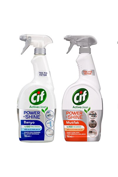 Cif Power Shine Banyo ve Mutfak Kireç Sökücü 750 ml 2 li Set