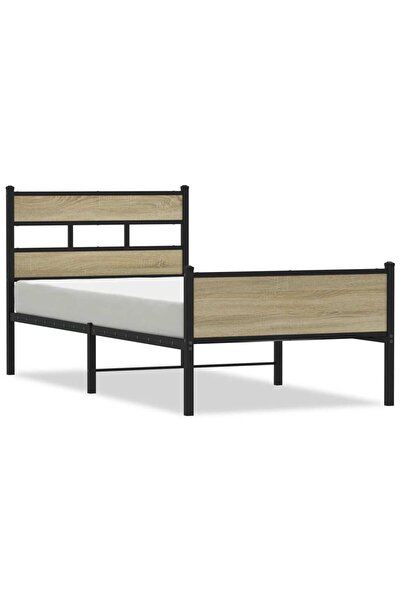 vidaxl Cadru pat fără saltea, stejar sonoma 100x190 cm lemn prelucrat