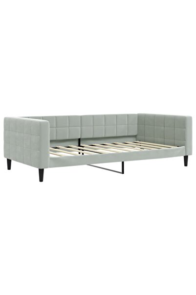 vidaxl Cadru de pat, gri deschis, 100x190 cm, catifea