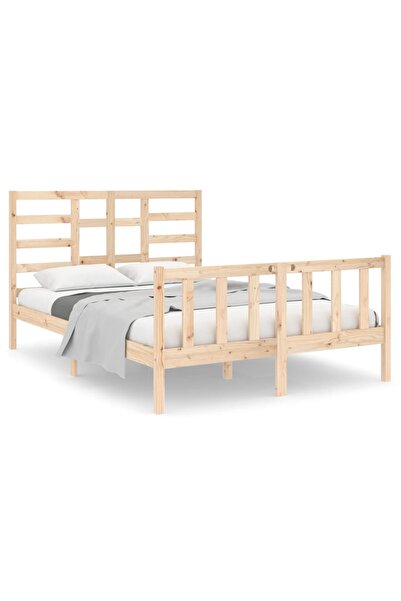 vidaxl Cadru de pat mic dublu, 120x190 cm, lemn masiv