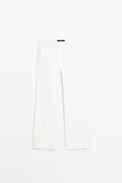 Massimo Dutti Keten karışımlı kick flare pantolon