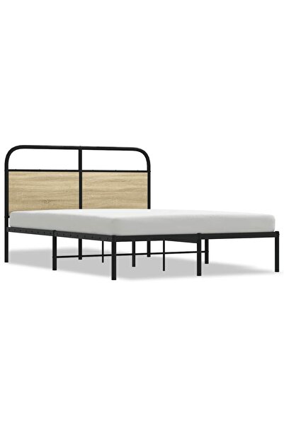 vidaxl Cadru de pat fără saltea 120x190 cm Lemn derivat stejar Sonoma