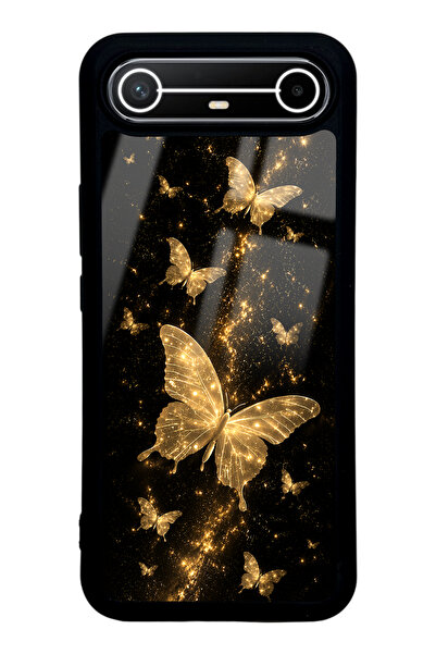 Spoyi Tecno Spark Slim Yellow Galaxy Butterfly Tasarımlı Glossy Telefon Kılıfı