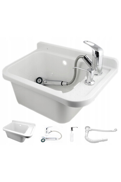 Granitan Set chiuveta atelier + baterie + sifon, Granitan, Granit, 50x34x21cm...