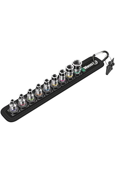 wera Belt A1 9-Piece 1/4 Inch Socket Set with Holding Function