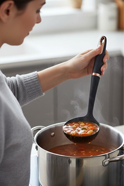 Decopat Fenomen Copper Color Luxury Black Plastic Ladle