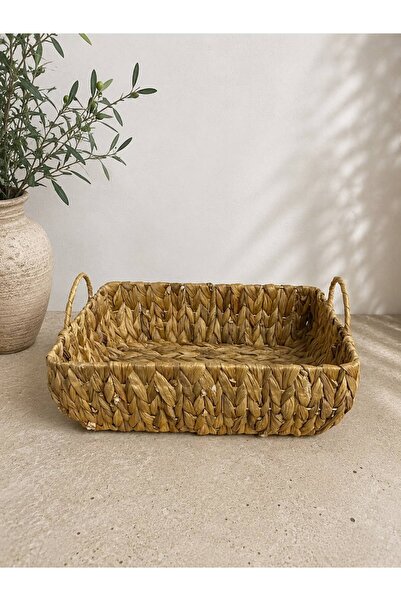 LEONEV Wicker Rectangular Basket with Handles