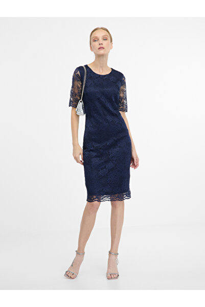 ORSAY Rochie de damă modră, tip furou, până la genunchi.
