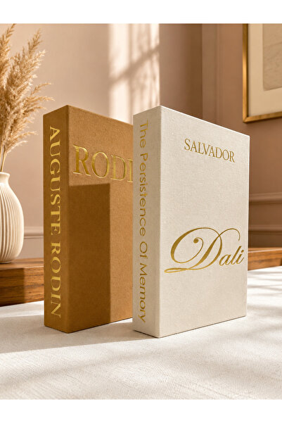 ROSA RAİN Decorative Book Box Set of 2 with Gold Detailing, Luxurious Living ...