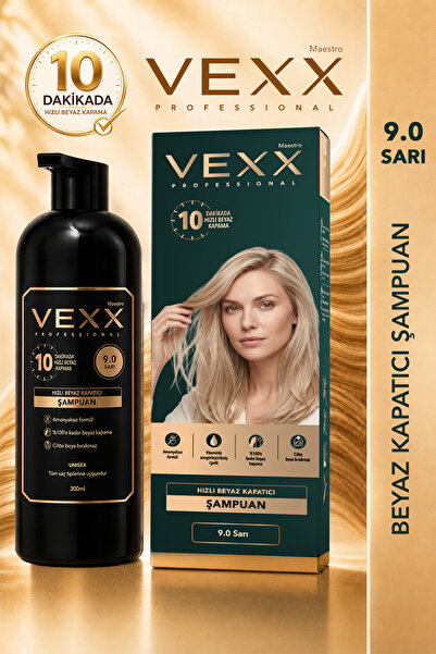vexx maestro Vexx Professional Beyaz Kapatıcı Pratik Boya Şampuan Sarı 9.0(Ye...