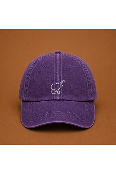WeavedCo Minimalist Elephant Figured Embroidered Vintage Washed Cap Hat