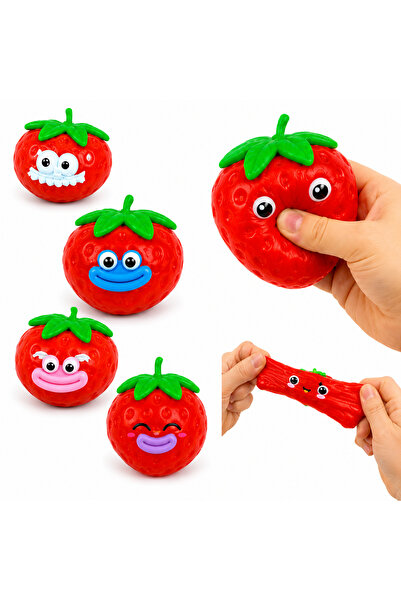 SHOP LIKE A PRO Capsuna Squishy Antistres, 9 cm, Jucarie Senzoriala Elastica,...
