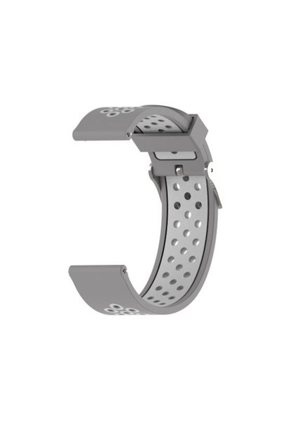 OEM Δίχρωμο λουράκι σιλικόνης με τρύπες για Galaxy Watch 42mm Γκρι Λευκό