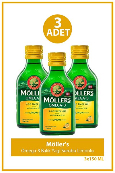 Möller's Omega-3 Balik Yagi Surubu Limonlu 150 Ml 3 Adet