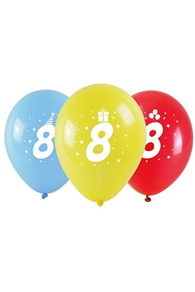 Arpex Balon cu imprimare cifra - 8 (3 buc.)