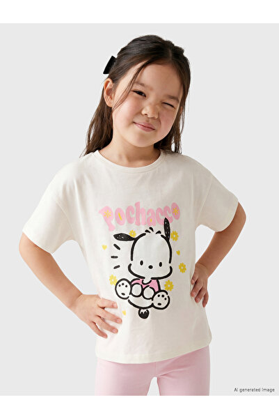 LC Waikiki Tricou de fete cu guler rotund și imprimeu Pochacco