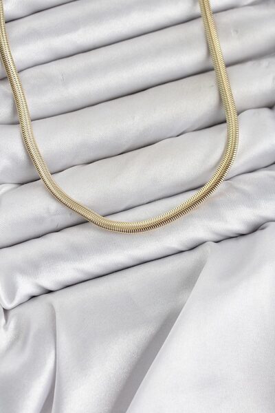 Skygo Ramia Premium |   Cm Flat Snake Chain Model 60 cm Women's Necklace Tj-B...