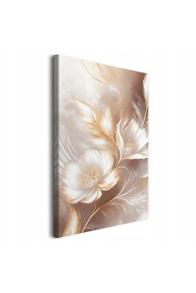 Naklejkomania Pictura pe panza, Polonia, Flori delicate, Bej, 120 cm x 80 cm,...