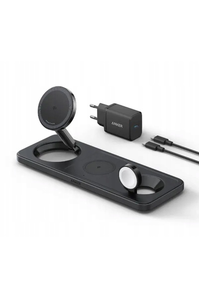 Anker Stuy Încărcător wireless magnetic cu inducție Anker MagGo, tip stand, 1...