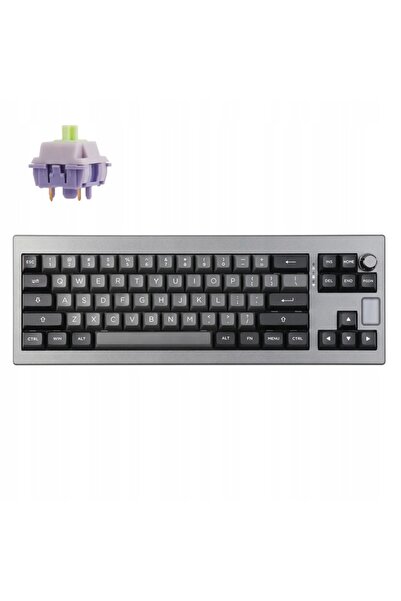 Kraft&dele Tastatură mecanică Epomaker Shadow-X Flamingo Switch Negru-Argintiu