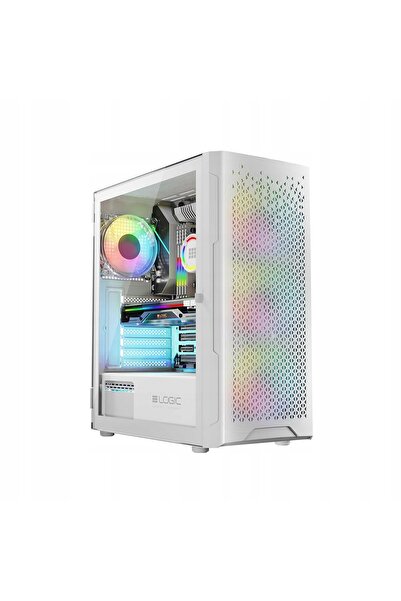 Kraft&dele Carcasă PC Logic Aramis ARGB Midi Tower ATX cu fereastră, albă