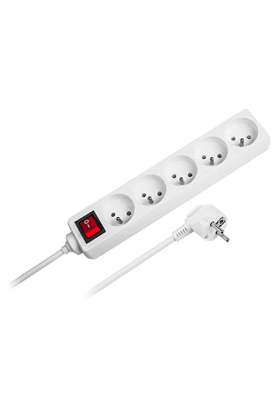 Rebel Prelungitor cu 5 prize, cu întrerupător, 3x1.5 mm², 5 m