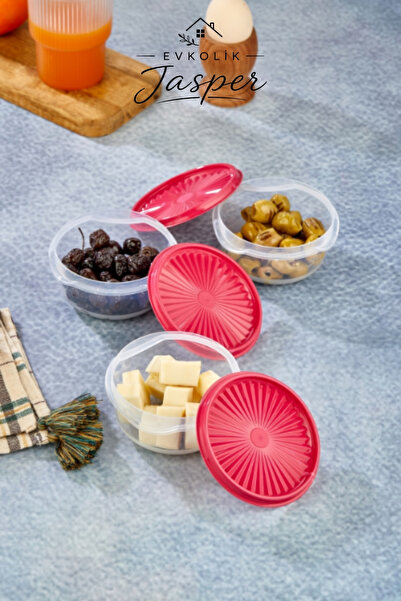JASPER JPR-037 3 LÜ YUVARLAK BREAKFAST SAKLAMA KUTUSU RENKLİ