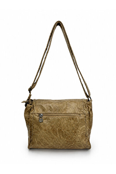 Sanmorris Women's Multi-Pocket Faux Leather Shoulder Bag with Flap Si-07