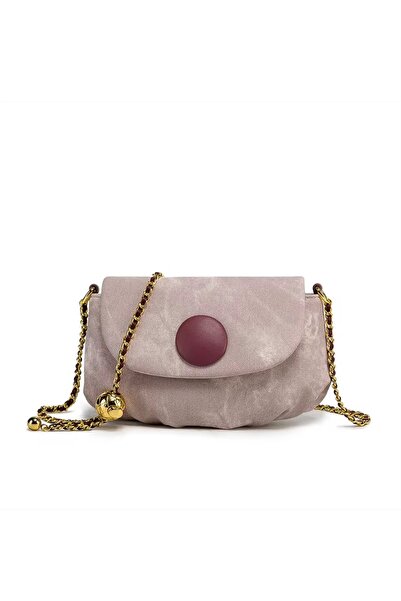 Jacoponnus Fashionable Light Pink Women's Shoulder Bag with Luxury Gold Chain