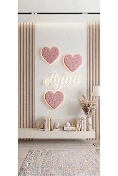 UmayBabyDekor 4’Lü Set 3 ‘Kalp Pofuduk 1 ‘Kişiye Özel Çocuk Duvar Dekorasyonu...
