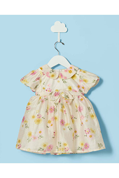 REDTAG Infant Girls Green Printed Dress