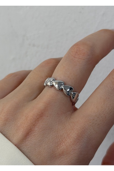 KİLİGİSTANBUL Yassi Heart Adjustable Flexible Ring
