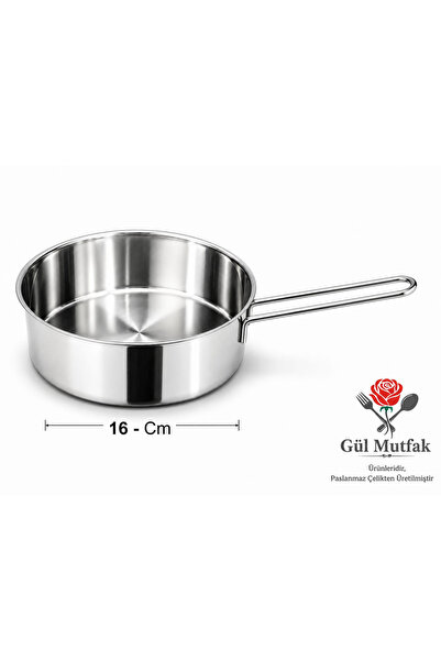 Gül Mutfak Milk Pot Saucepan Saucepan Egg Boiler 16 cm Stainless Steel