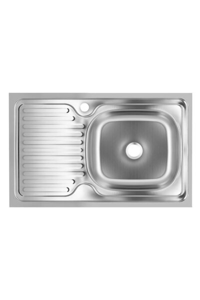 SANITEC Chiuveta bucatarie S416D, pentru masca, cuva dreapta, 80x50 cm, Inox