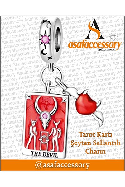 Genel Markalar Tarot kartı şeytan charm | Asafaccessory