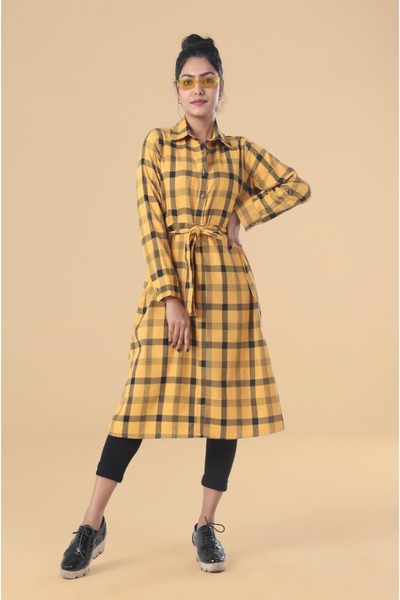 KIDONUS yellow gridlock office wear