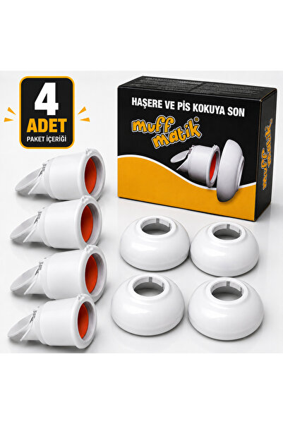 MİXSA Lavabo-Mutfak Gider Koku Önleyici Muffmatik Çekvalfli Gider Tıkacı 4 Ad...