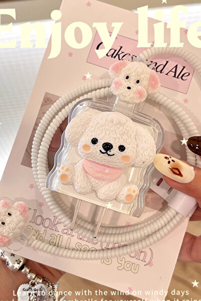 WANNA PROTECT iPhone 18W/20W/25W Desenli Şarj Aleti Koruyucu Şarj Kablosu Örm...
