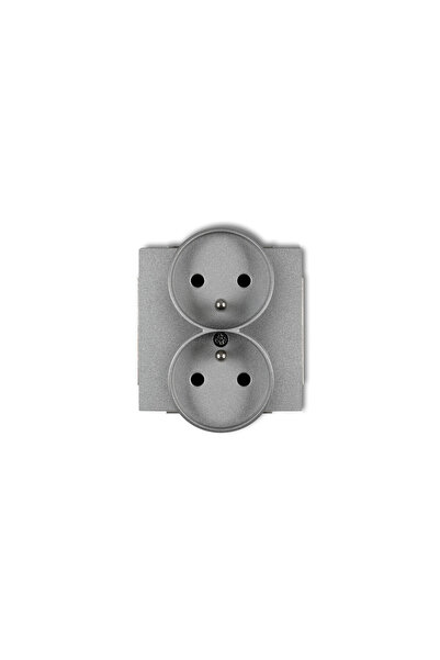 KARLIK Priză dublă cu montare încastrată pentru cadru cu împământare deco 2x2P+Z