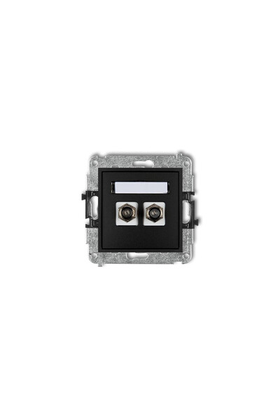 KARLIK Mufă pentru antenă MINI Tip Dual F (SAT) Placat cu Nichel Negru mat 12...