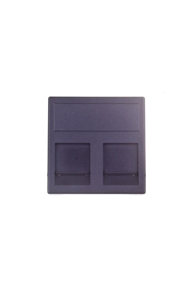 Kontakt-Simon Placă K45 cu soclu dual 2xRJ ICT, cu obturator, gri grafit - KB...