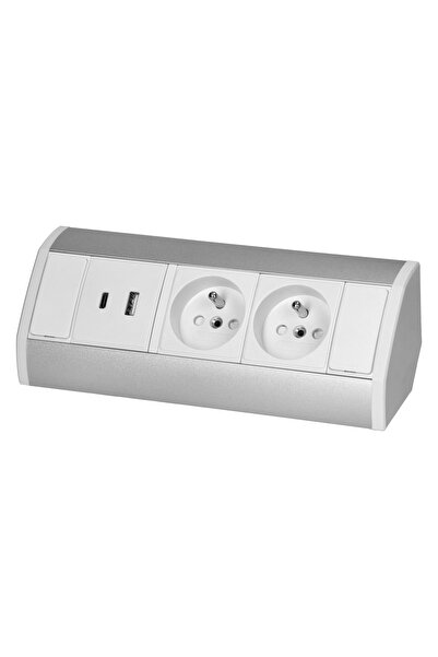 Orno Priza mobila 2x2P+Z, 2xUSB (tip A+C