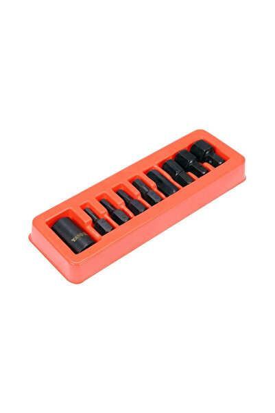 yato Set 9 biți hexagonali de impact, YT-10662, cu adaptor 1/2 " Cr-Mo
