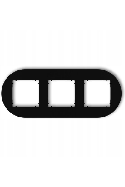 KARLIK MINI Ramă universală triplă rotundă din plastic negru mat 12MRTO-3