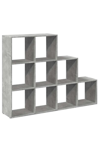 vidaxl Bibliotecă/separator cameră gri beton 137,5x29x103,5 cm lemn